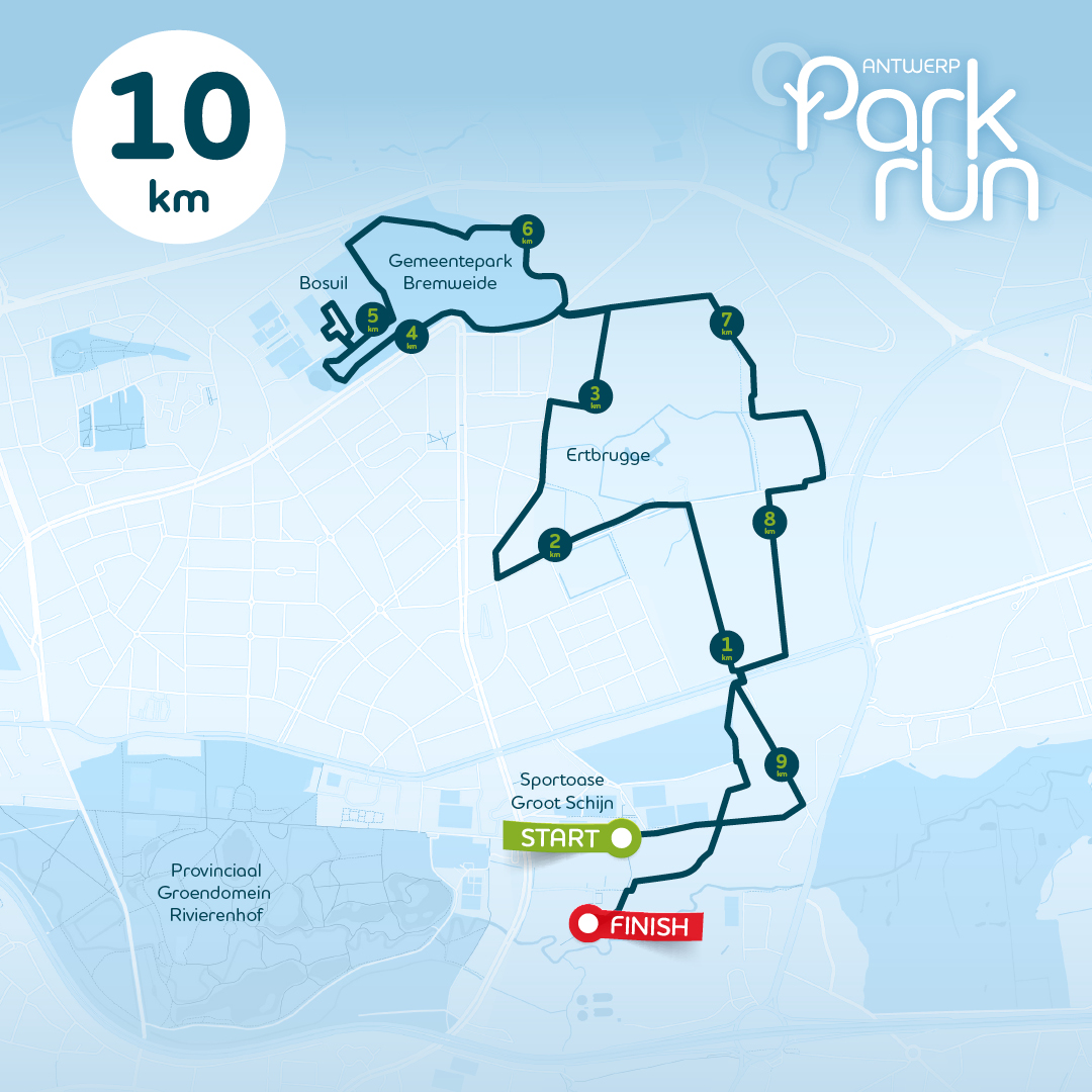 Antwerp Park Run Parcours 10km