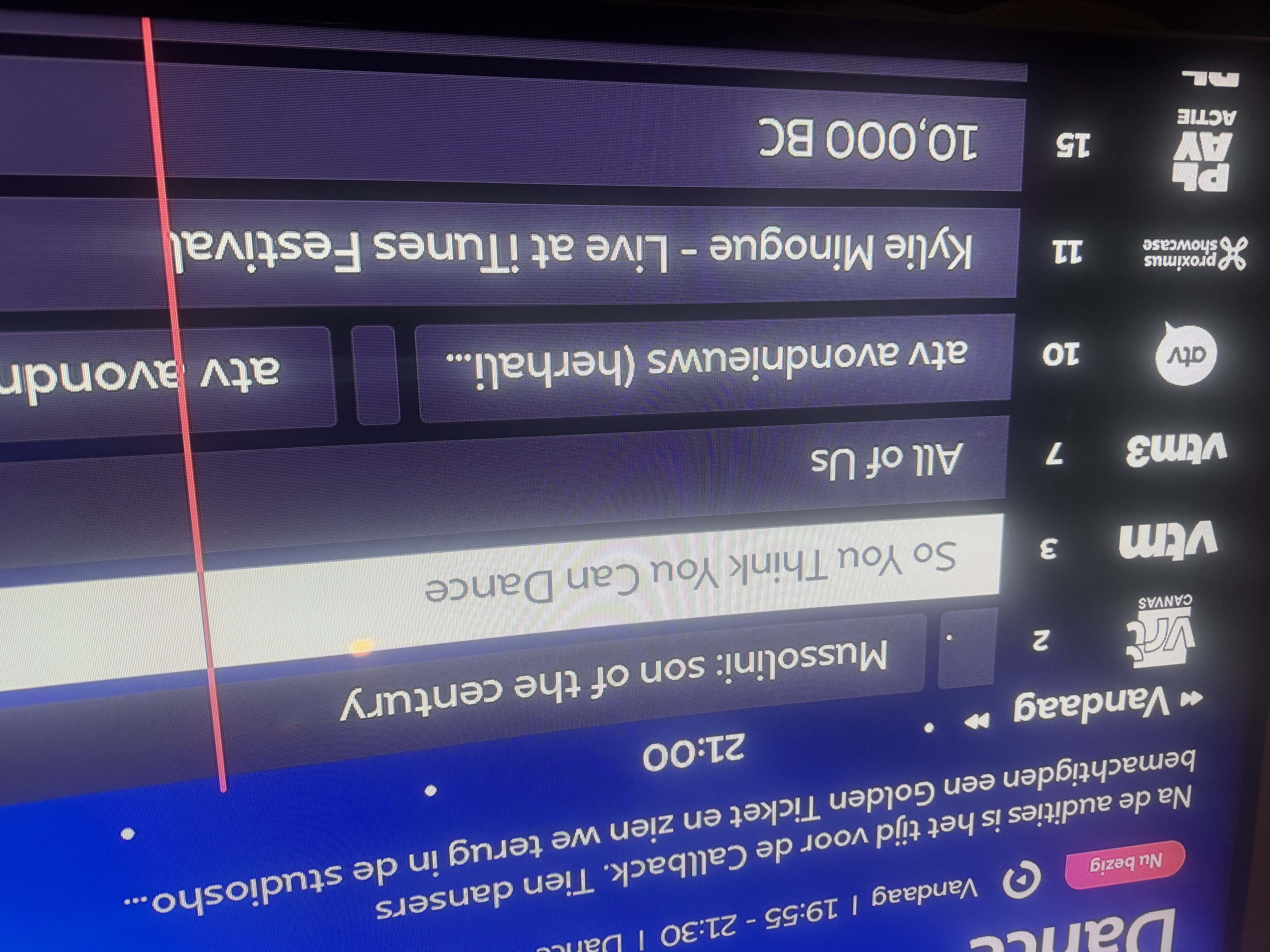 Zenderlijst van Proximus waar zenders missen